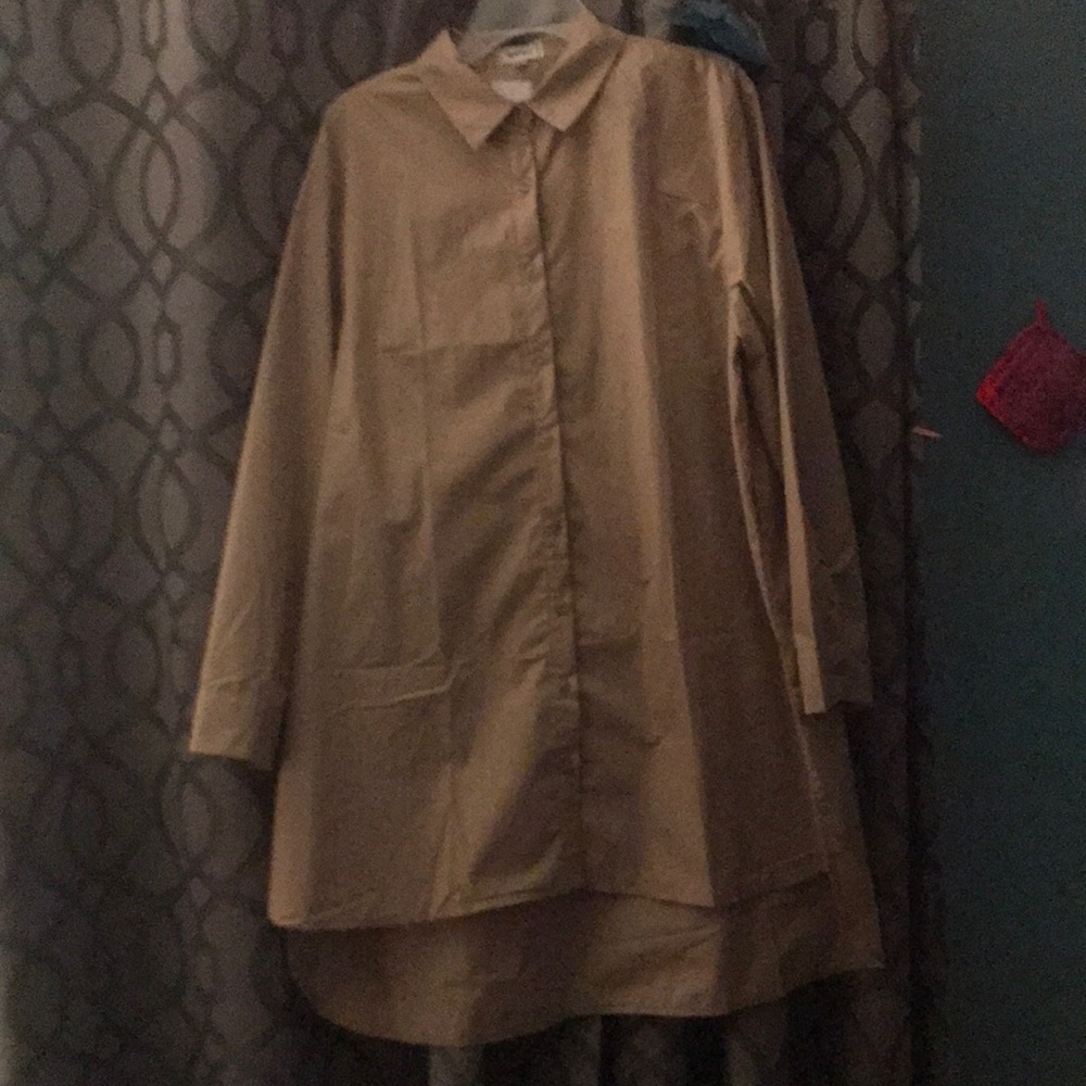 Tan button up dress